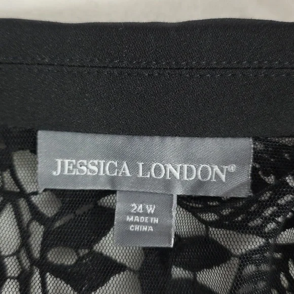 Jessica London Black Lace Blazer Suit Jacket - Picture 4 of 10